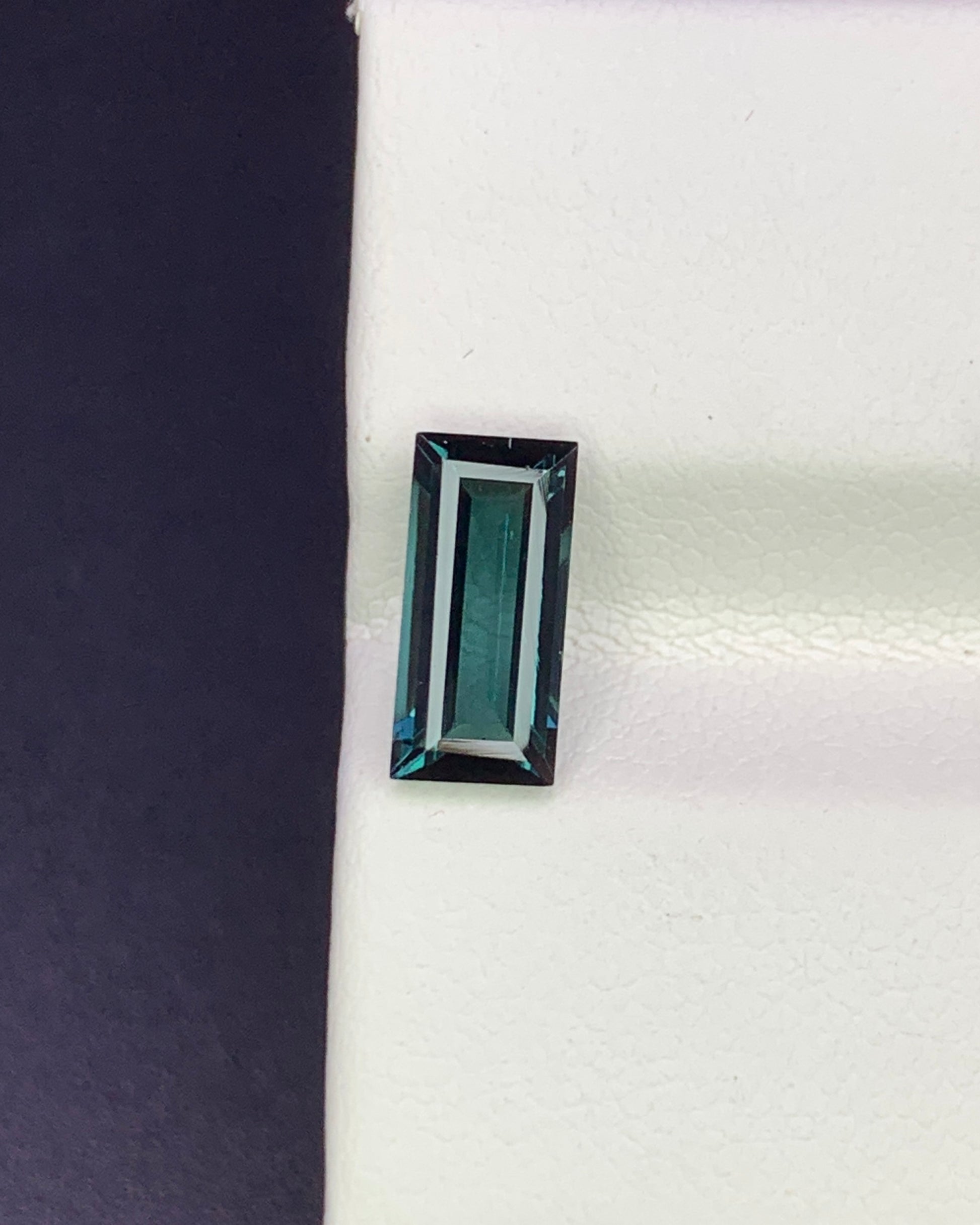 Natural Indicolite Tourmaline 1.34 Carat 9.5x4.5 MM Baguette Shape Faceted Gemstone 