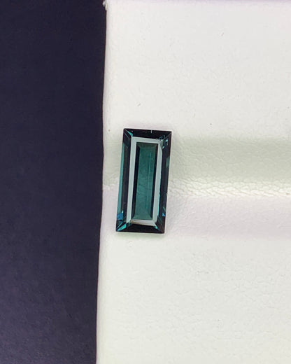 Natural Indicolite Tourmaline 1.34 Carat 9.5x4.5 MM Baguette Shape Faceted Gemstone 