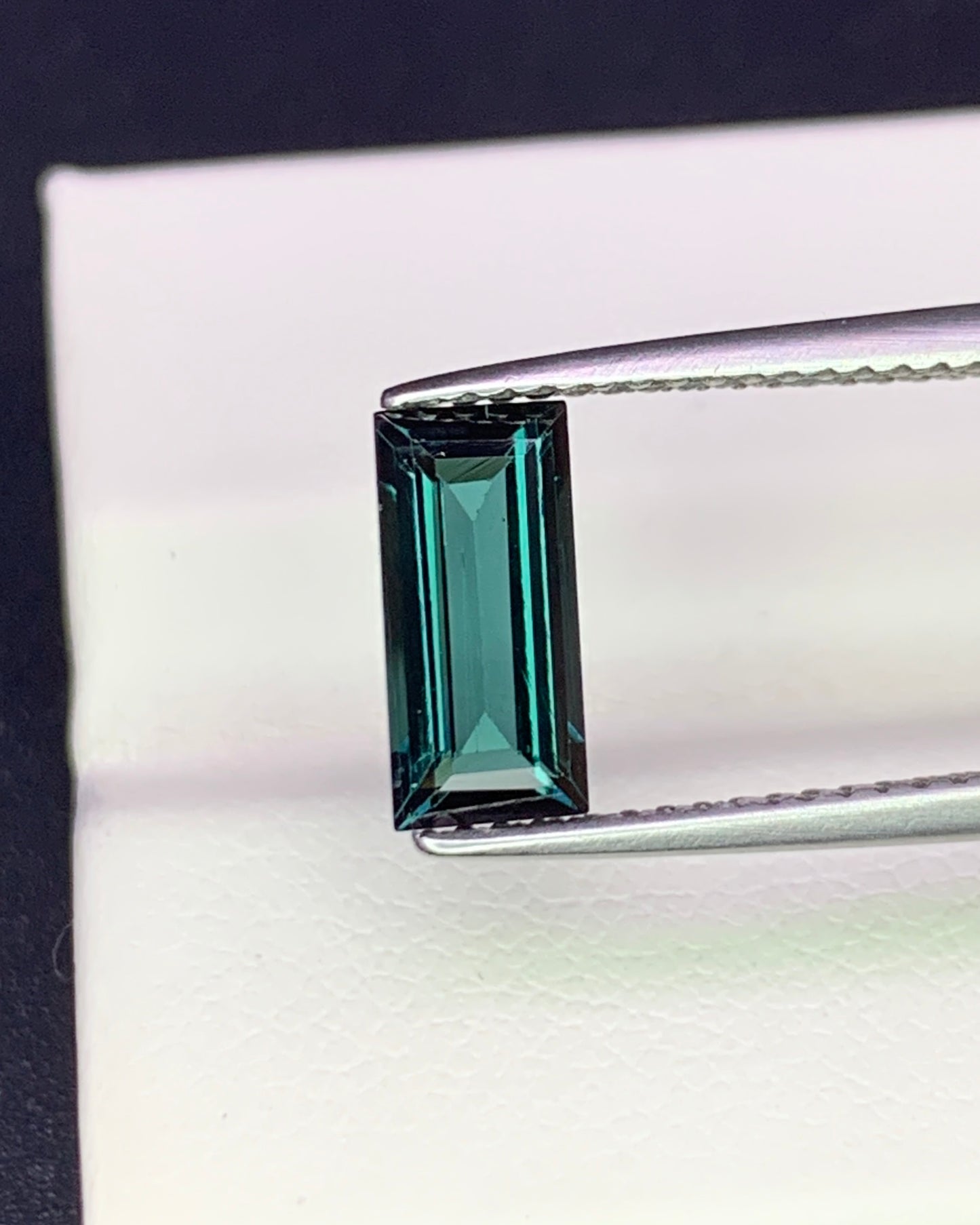 Natural Indicolite Tourmaline 1.34 Carat 9.5x4.5 MM Baguette Shape Faceted Gemstone 