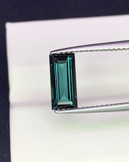 Natural Indicolite Tourmaline 1.34 Carat 9.5x4.5 MM Baguette Shape Faceted Gemstone 