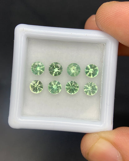 Natural Rare Kornerupine Lot 1.90 Carat 4x4 MM Round Shape Faceted Gemstone 8 Piece Lot 