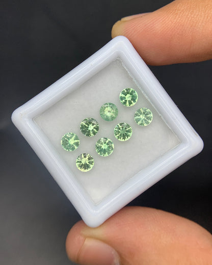 Natural Rare Kornerupine Lot 1.90 Carat 4x4 MM Round Shape Faceted Gemstone 8 Piece Lot 