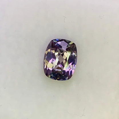 Natural Unheated Bi-Color Tanzanite 0.92 Carat 7.5x5.6 MM Cushion Shape Faceted Gemstone