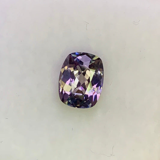 Natural Unheated Bi-Color Tanzanite 0.92 Carat 7.5x5.6 MM Cushion Shape Faceted Gemstone