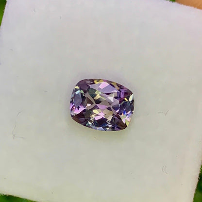 Natural Unheated Bi-Color Tanzanite 0.92 Carat 7.5x5.6 MM Cushion Shape Faceted Gemstone