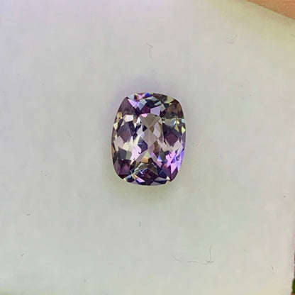 Natural Unheated Bi-Color Tanzanite 0.92 Carat 7.5x5.6 MM Cushion Shape Faceted Gemstone