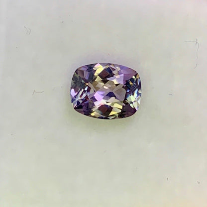 Natural Unheated Bi-Color Tanzanite 0.92 Carat 7.5x5.6 MM Cushion Shape Faceted Gemstone