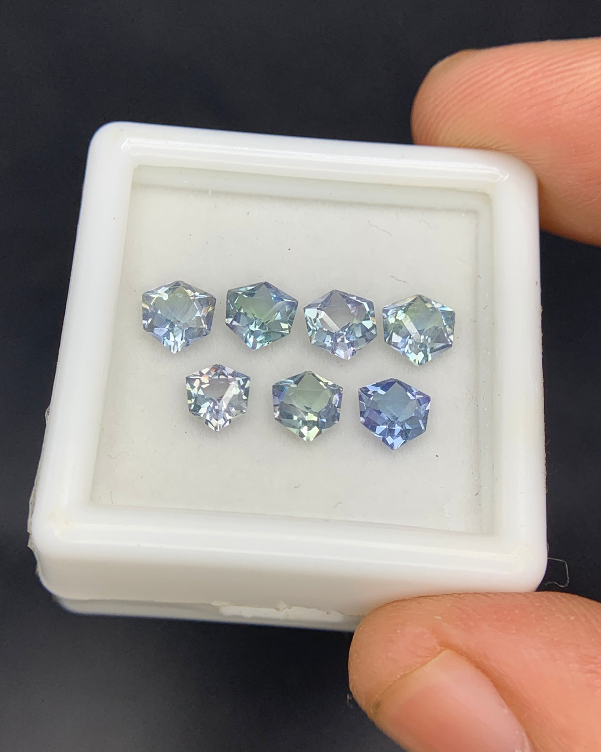 Natural Bi Color Tanzanite Lot 2.40 Carat Mix Size Fancy Shape Faceted Gemstone 7 Piece Lot