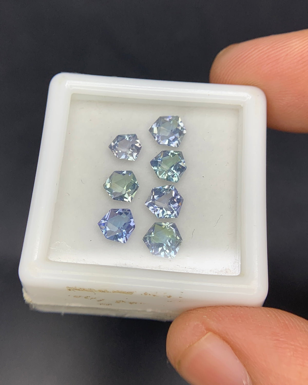 Natural Bi Color Tanzanite Lot 2.40 Carat Mix Size Fancy Shape Faceted Gemstone 7 Piece Lot