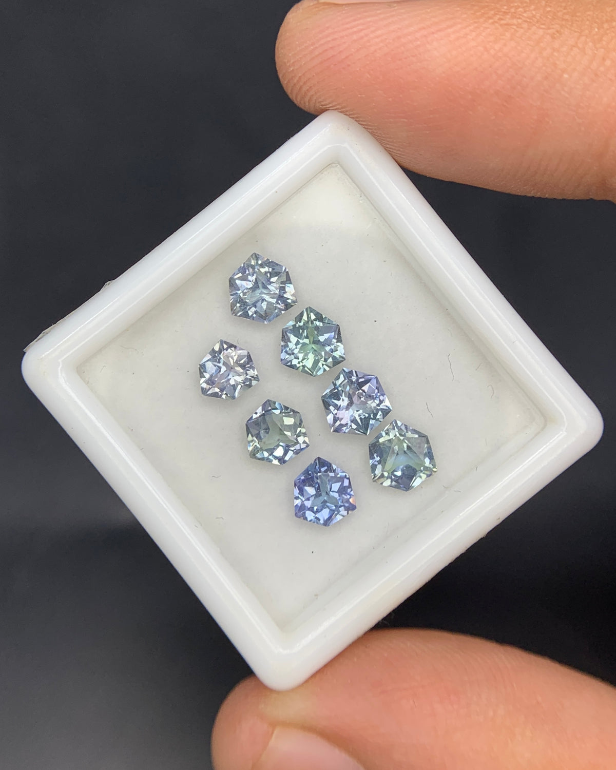 Natural Bi Color Tanzanite Lot 2.40 Carat Mix Size Fancy Shape Faceted Gemstone 7 Piece Lot