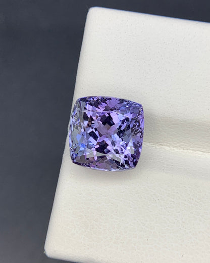 Natural Bi Color Tanzanite 5.45 Carat 9.6x9.6 MM Cushion Shape Faceted Gemstone