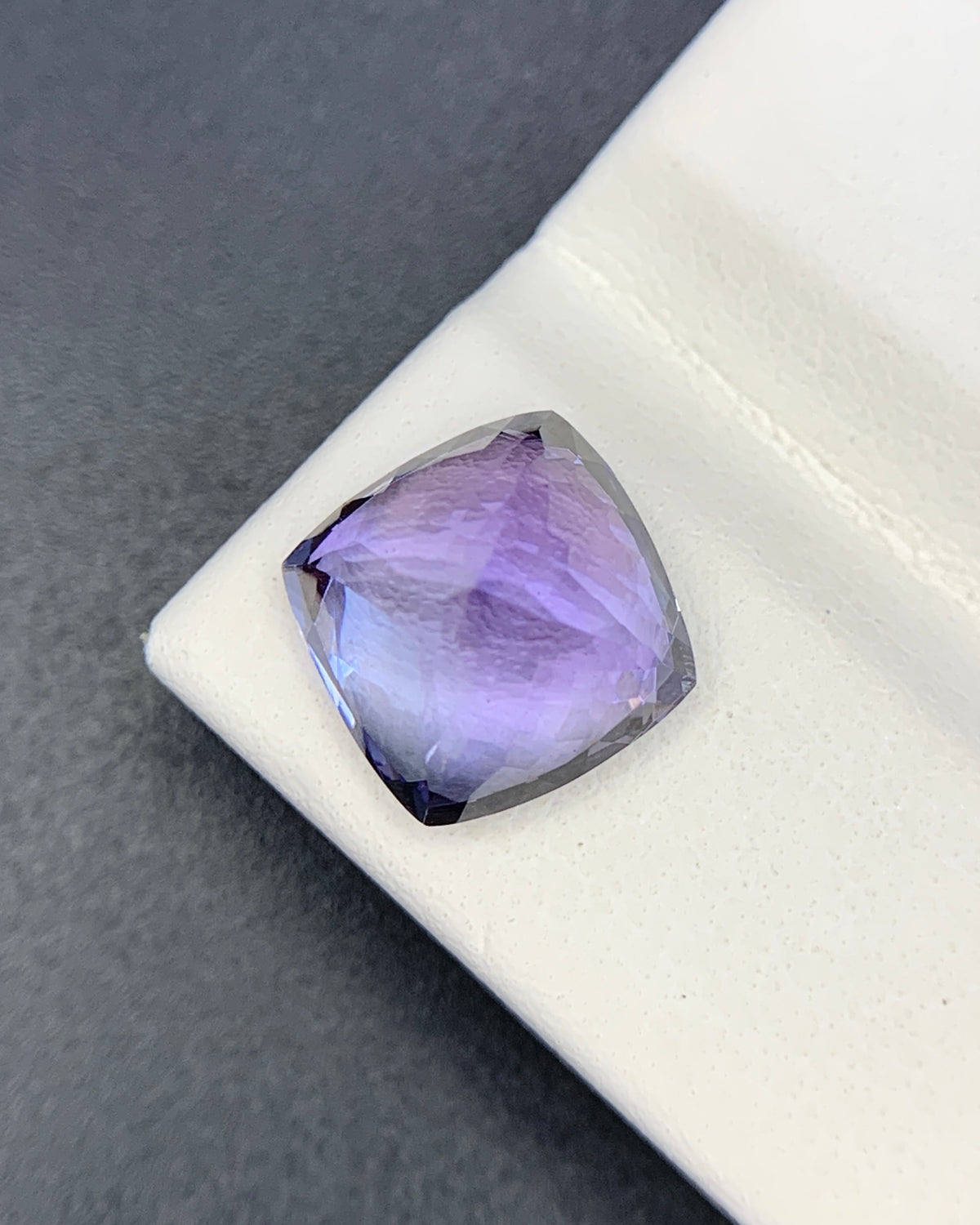 Natural Bi Color Tanzanite 5.45 Carat 9.6x9.6 MM Cushion Shape Faceted Gemstone