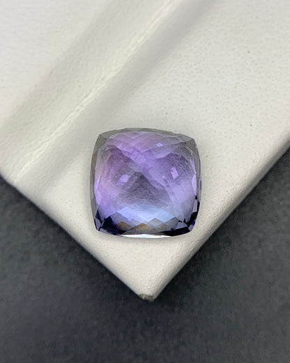 Natural Bi Color Tanzanite 5.45 Carat 9.6x9.6 MM Cushion Shape Faceted Gemstone