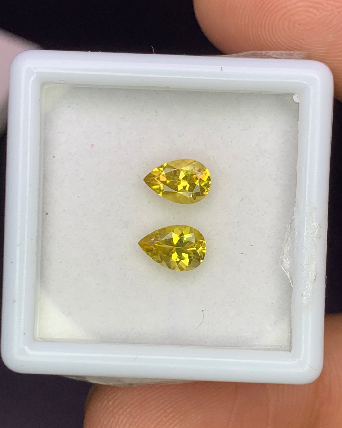 Natural Canary Tourmaline Lot 0.93 Carat 6.3x4.3/6.2x4.2 MM Pear Shape Faceted Gemstone 2 Piece Lot 