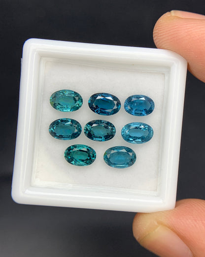 Natural Blue Tourmaline Lot 6x4 MM Oval Shape Faceted Gemstone Lot