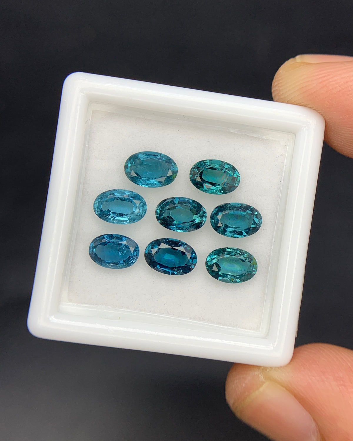 Natural Blue Tourmaline Lot 6x4 MM Oval Shape Faceted Gemstone Lot