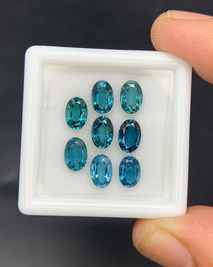Natural Blue Tourmaline Lot 6x4 MM Oval Shape Faceted Gemstone Lot