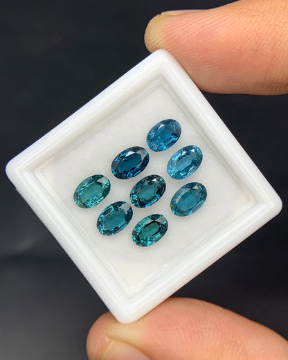 Natural Blue Tourmaline Lot 6x4 MM Oval Shape Faceted Gemstone Lot