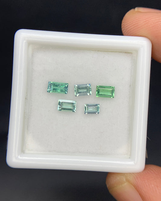 Natural Rare Kornerupine Lot 0.76 Carat Mix Size Baguette Shape Faceted Gemstone 5 Piece Lot