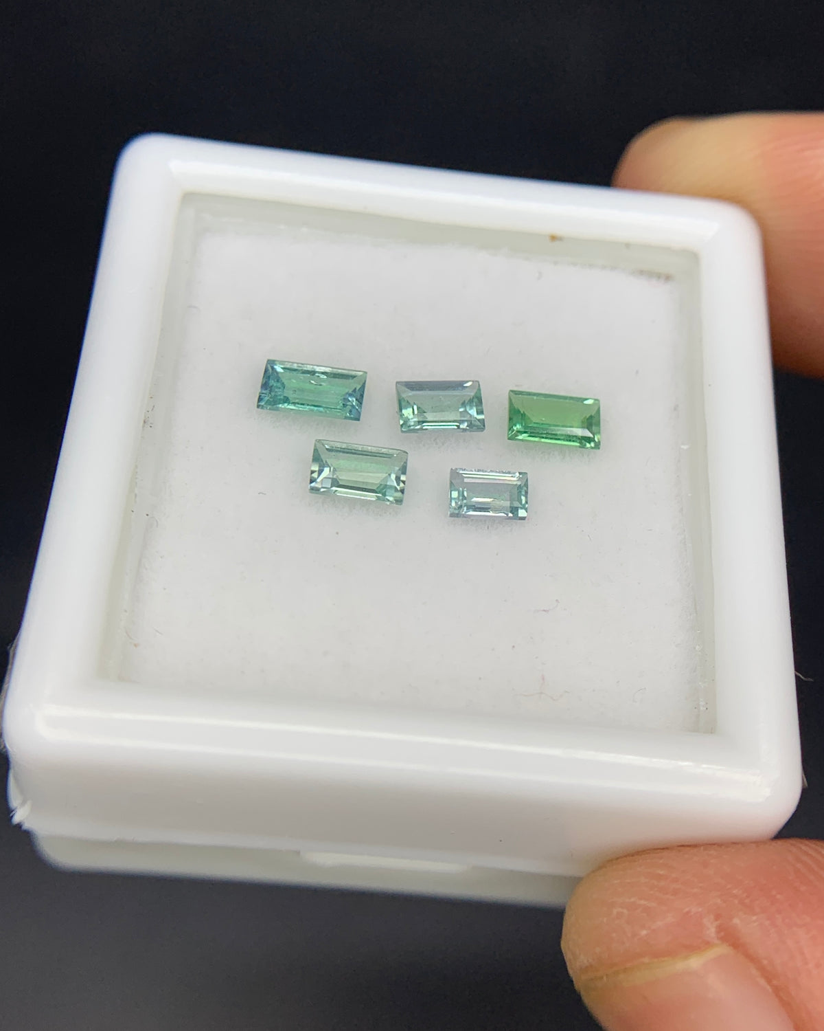 Natural Rare Kornerupine Lot 0.76 Carat Mix Size Baguette Shape Faceted Gemstone 5 Piece Lot