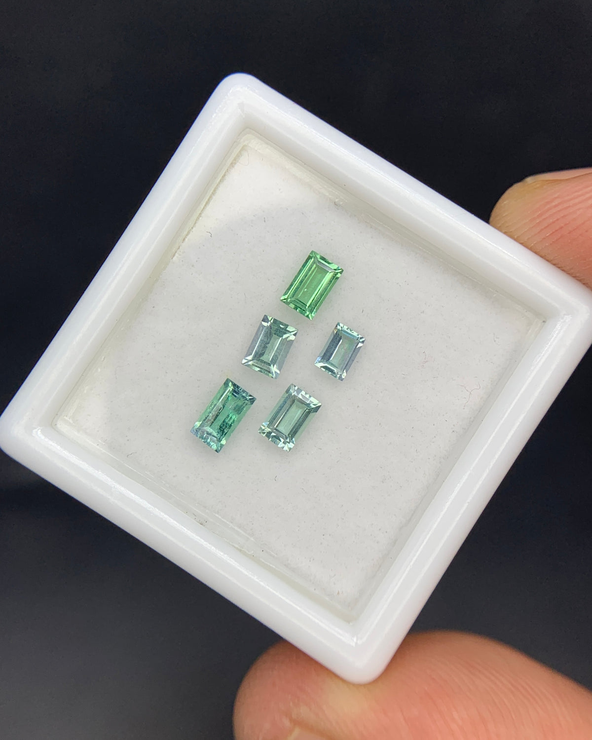 Natural Rare Kornerupine Lot 0.76 Carat Mix Size Baguette Shape Faceted Gemstone 5 Piece Lot