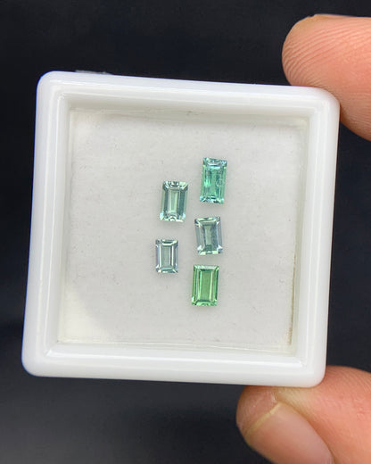 Natural Rare Kornerupine Lot 0.76 Carat Mix Size Baguette Shape Faceted Gemstone 5 Piece Lot