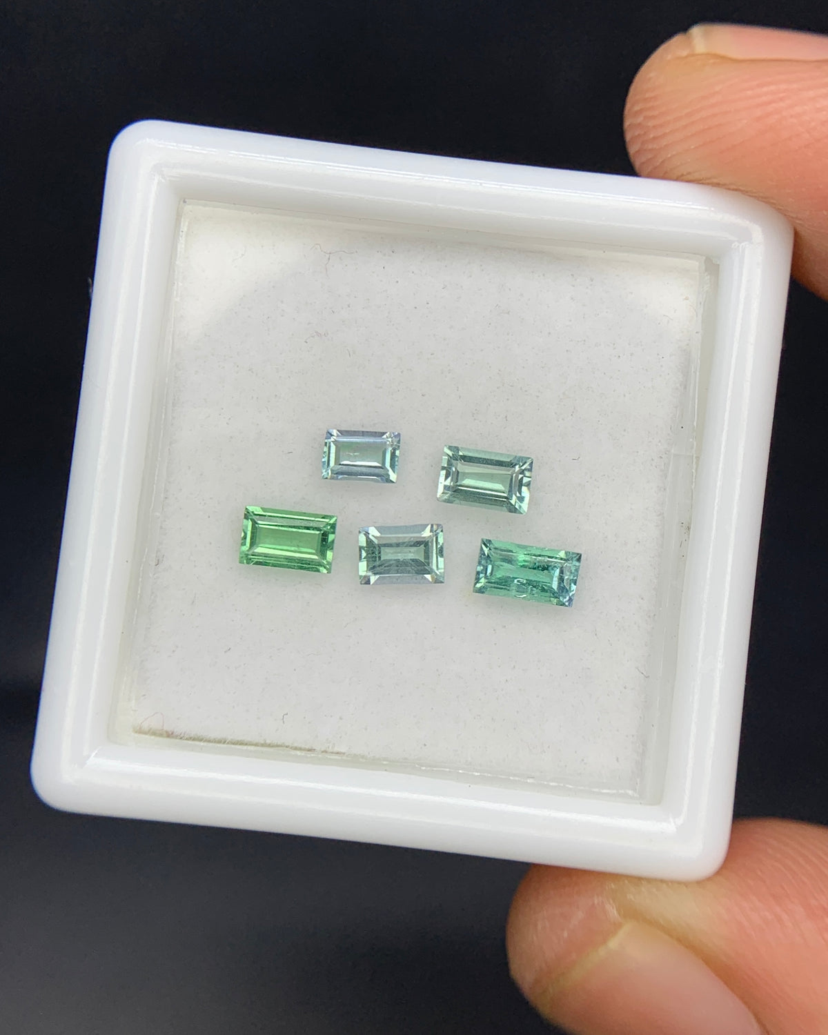 Natural Rare Kornerupine Lot 0.76 Carat Mix Size Baguette Shape Faceted Gemstone 5 Piece Lot