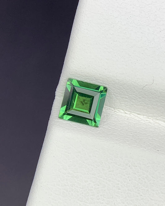 Natural Green Tourmaline 0.53 Carat 5x5 MM Square Shape Faceted Gemstone 