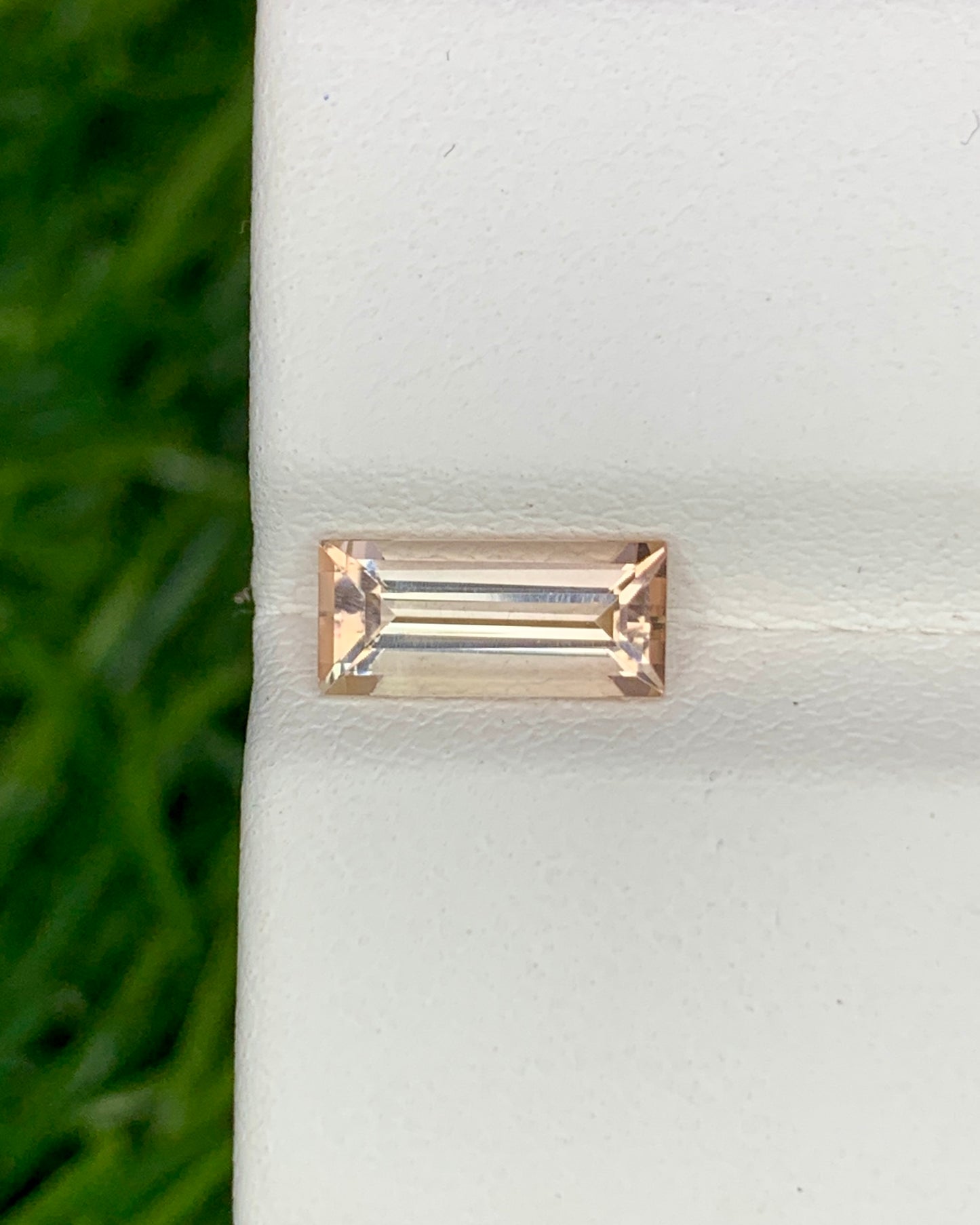 Natural Peach Tourmaline 0.97 Carat 9.1x4.1 MM Baguette Shape Faceted Gemstone