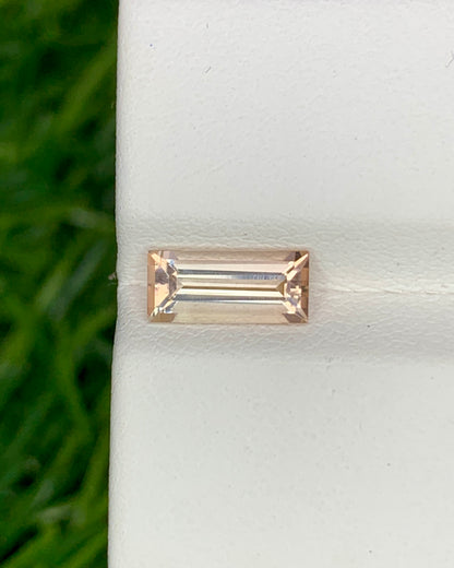 Natural Peach Tourmaline 0.97 Carat 9.1x4.1 MM Baguette Shape Faceted Gemstone