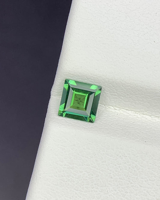 Natural Green Tourmaline 0.53 Carat 5x5 MM Square Shape Faceted Gemstone 