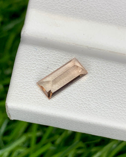 Natural Peach Tourmaline 0.97 Carat 9.1x4.1 MM Baguette Shape Faceted Gemstone