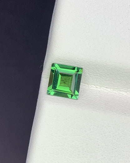 Natural Green Tourmaline 0.53 Carat 5x5 MM Square Shape Faceted Gemstone 