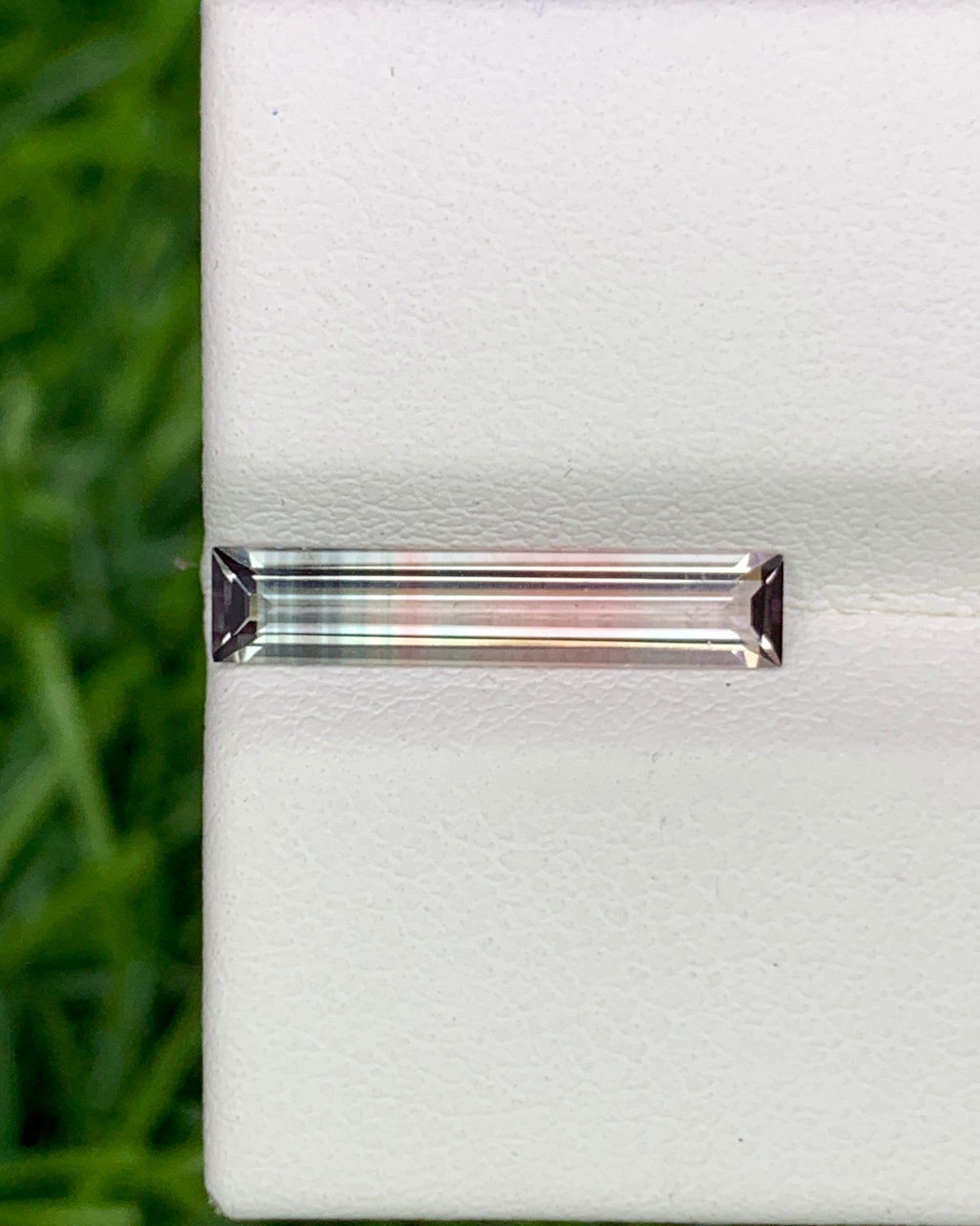 Natural Tri Color Tourmaline 1.11 Carat 15.7x3.3 MM Baguette Shape Faceted Gemstone