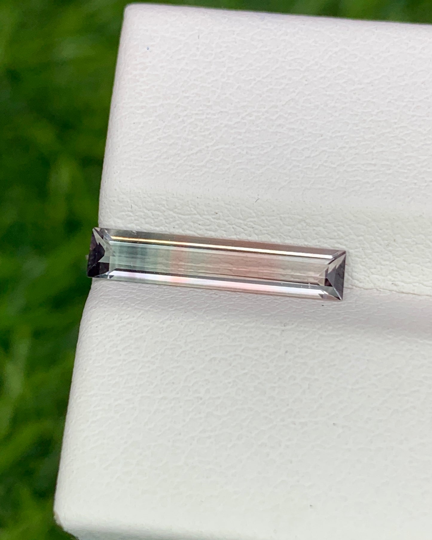 Natural Tri Color Tourmaline 1.11 Carat 15.7x3.3 MM Baguette Shape Faceted Gemstone