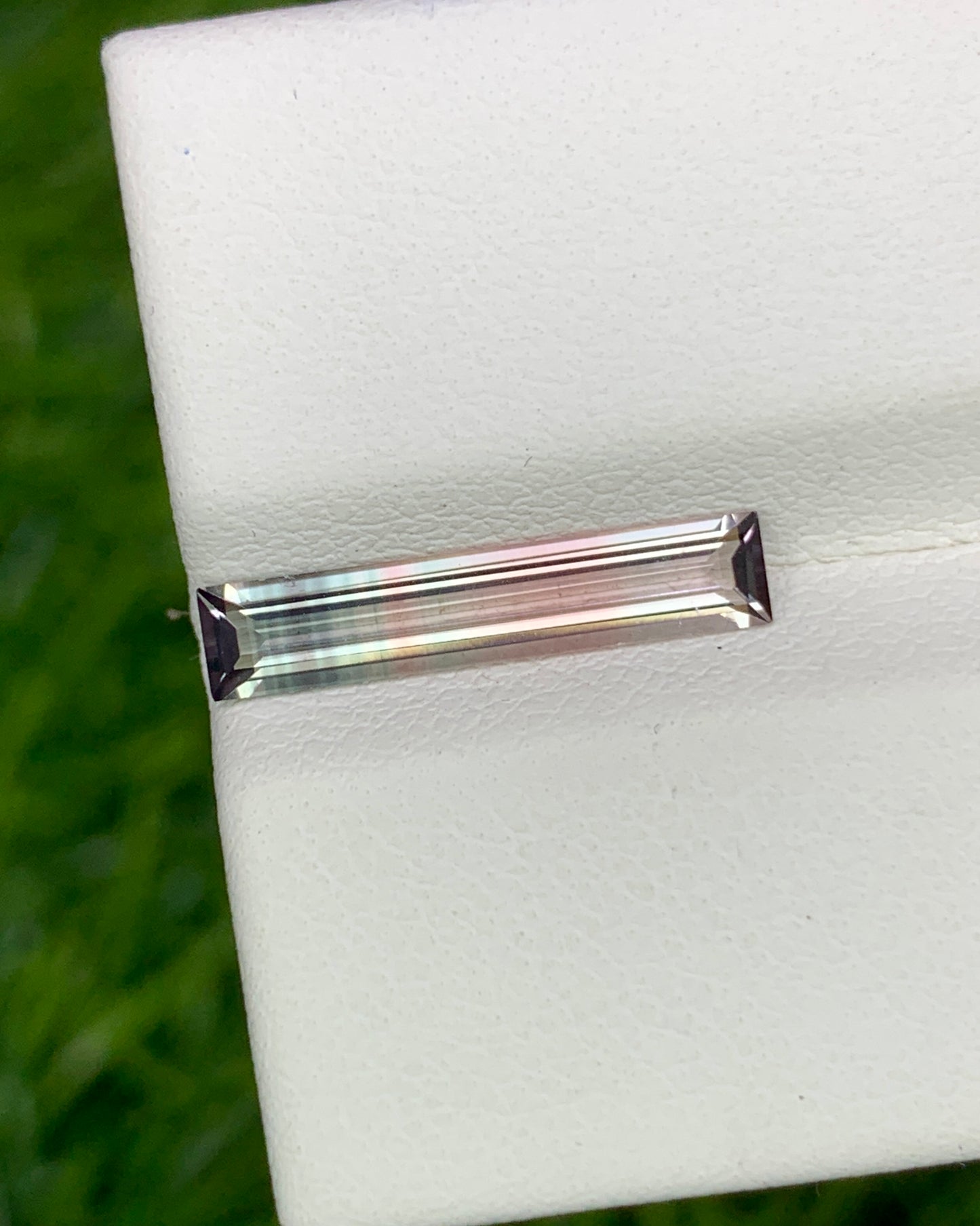 Natural Tri Color Tourmaline 1.11 Carat 15.7x3.3 MM Baguette Shape Faceted Gemstone