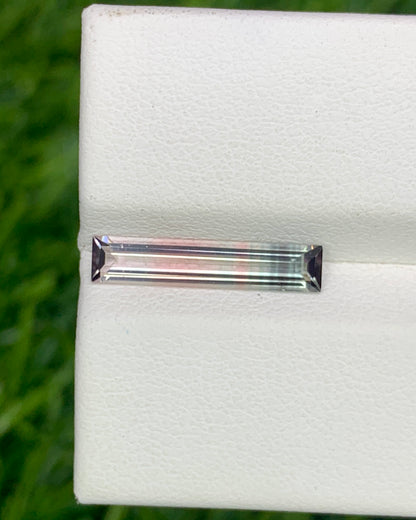 Natural Tri Color Tourmaline 1.11 Carat 15.7x3.3 MM Baguette Shape Faceted Gemstone