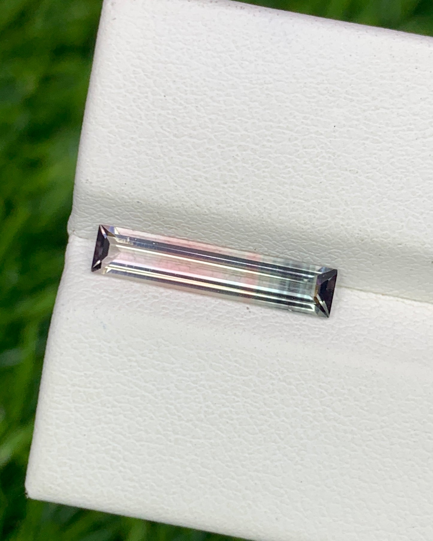 Natural Tri Color Tourmaline 1.11 Carat 15.7x3.3 MM Baguette Shape Faceted Gemstone