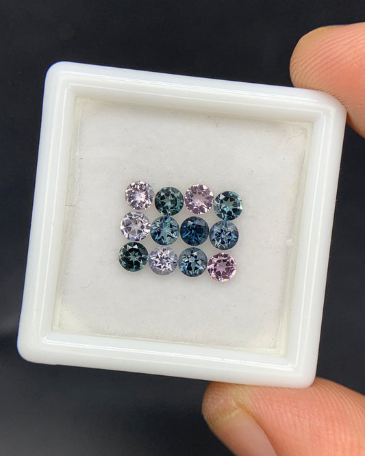 Natural Tourmaline Lot 1.22 Carat 3x3 MM Round Shape Faceted Gemstone 12 Piece Lot