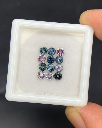 Natural Tourmaline Lot 1.22 Carat 3x3 MM Round Shape Faceted Gemstone 12 Piece Lot