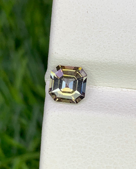 Natural Rare Bi Color Tanzanite 0.67 Carat 5.2x5.2 MM Asscher Cut  Faceted Gemstone