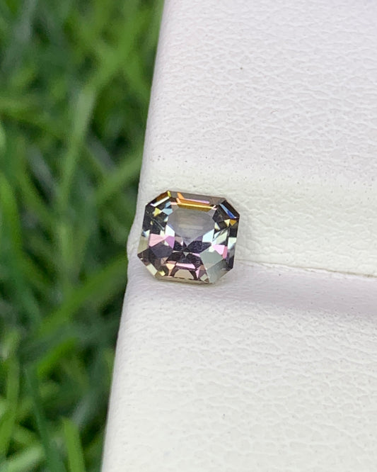 Natural Rare Bi Color Tanzanite 0.67 Carat 5.2x5.2 MM Asscher Cut  Faceted Gemstone