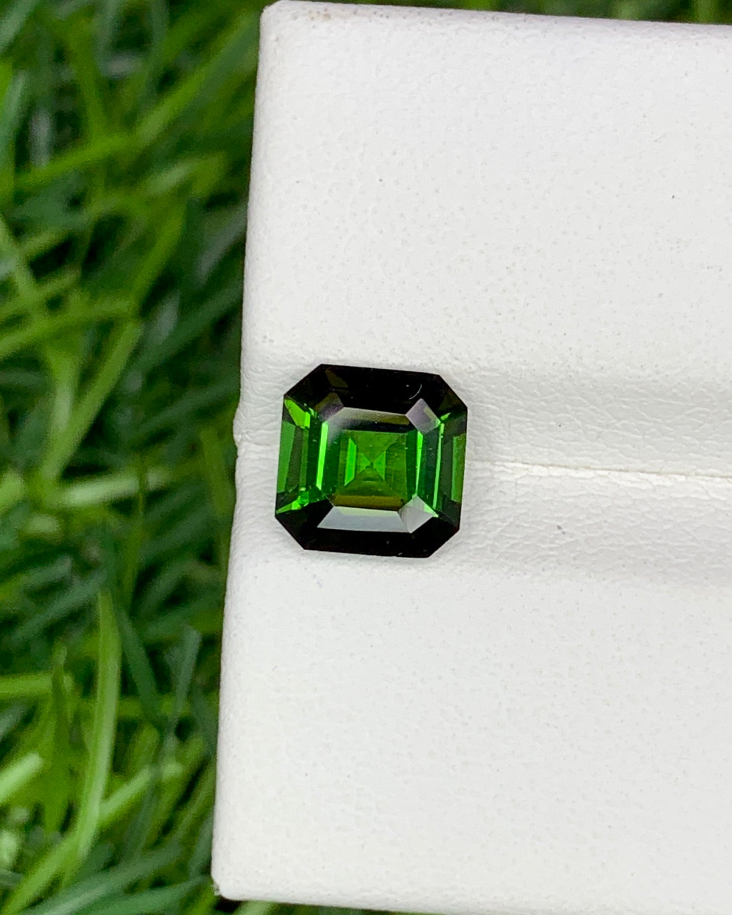Natural Bottle Green Tourmaline 1.43 Carat 7x7 MM Ascher Cut Faceted Gemstone