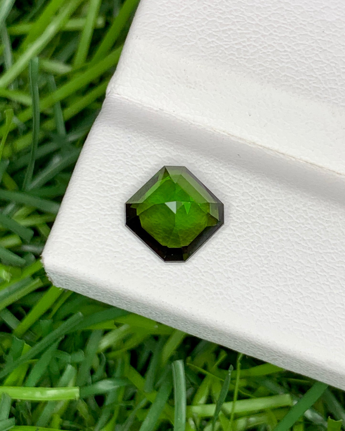 Natural Bottle Green Tourmaline 1.43 Carat 7x7 MM Ascher Cut Faceted Gemstone