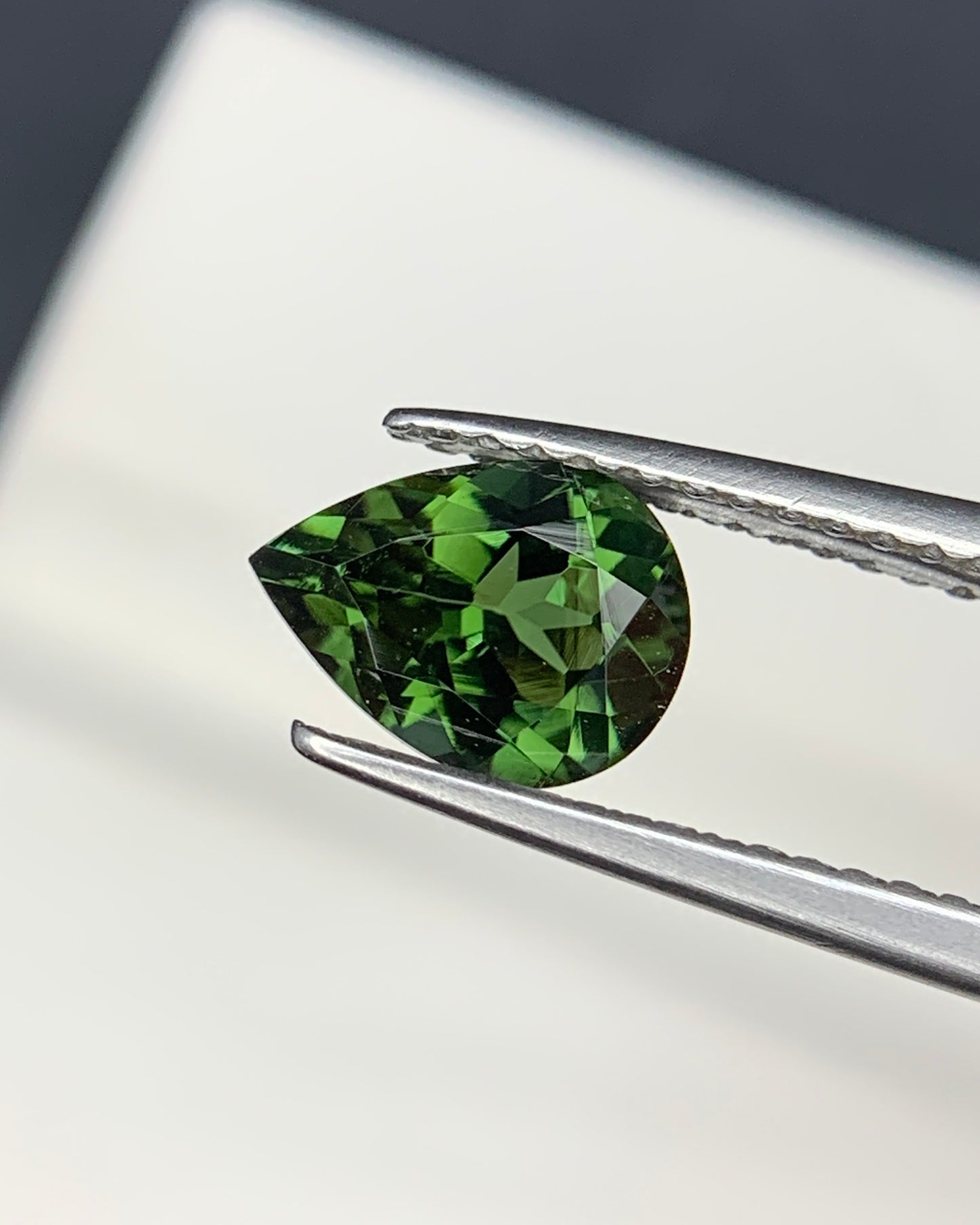 Natural Green Tourmaline 1.16 Carat 8x6 MM Pear Shape Faceted Gemstone 