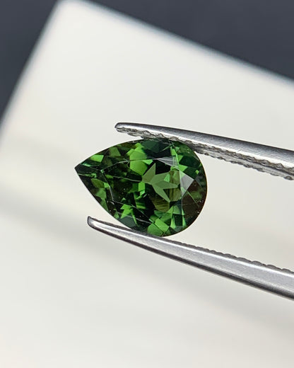 Natural Green Tourmaline 1.16 Carat 8x6 MM Pear Shape Faceted Gemstone 