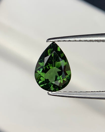 Natural Green Tourmaline 1.16 Carat 8x6 MM Pear Shape Faceted Gemstone 
