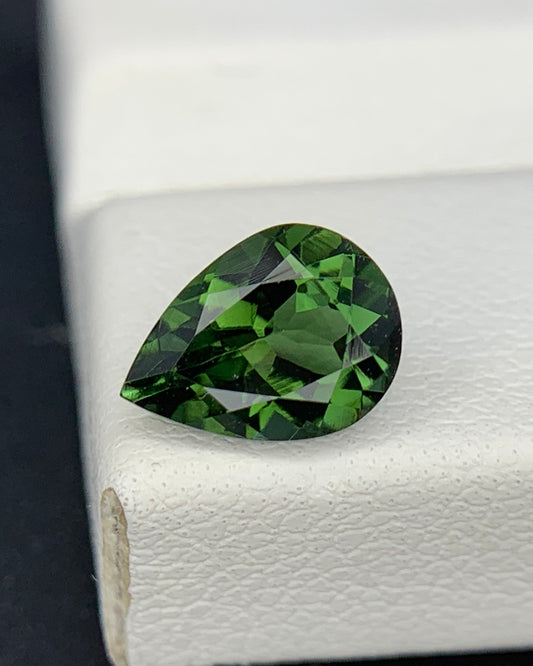 Natural Green Tourmaline 1.16 Carat 8x6 MM Pear Shape Faceted Gemstone 
