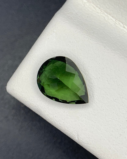 Natural Green Tourmaline 1.16 Carat 8x6 MM Pear Shape Faceted Gemstone 