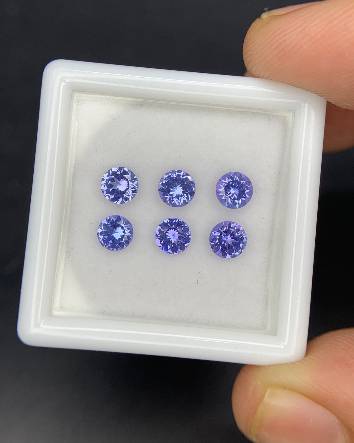 Natural Blue Tanzanite Lot 1.44 Carat 4x4 MM Round Shape Faceted Gemstone 6 Piece Lot